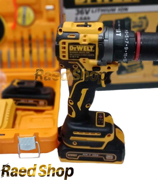 دریل شارژی دیوالت ماکیتا 36 ولت موتور براشلس سه نظام فلزی پولیش مدل Dewalt Polished Dril 36V